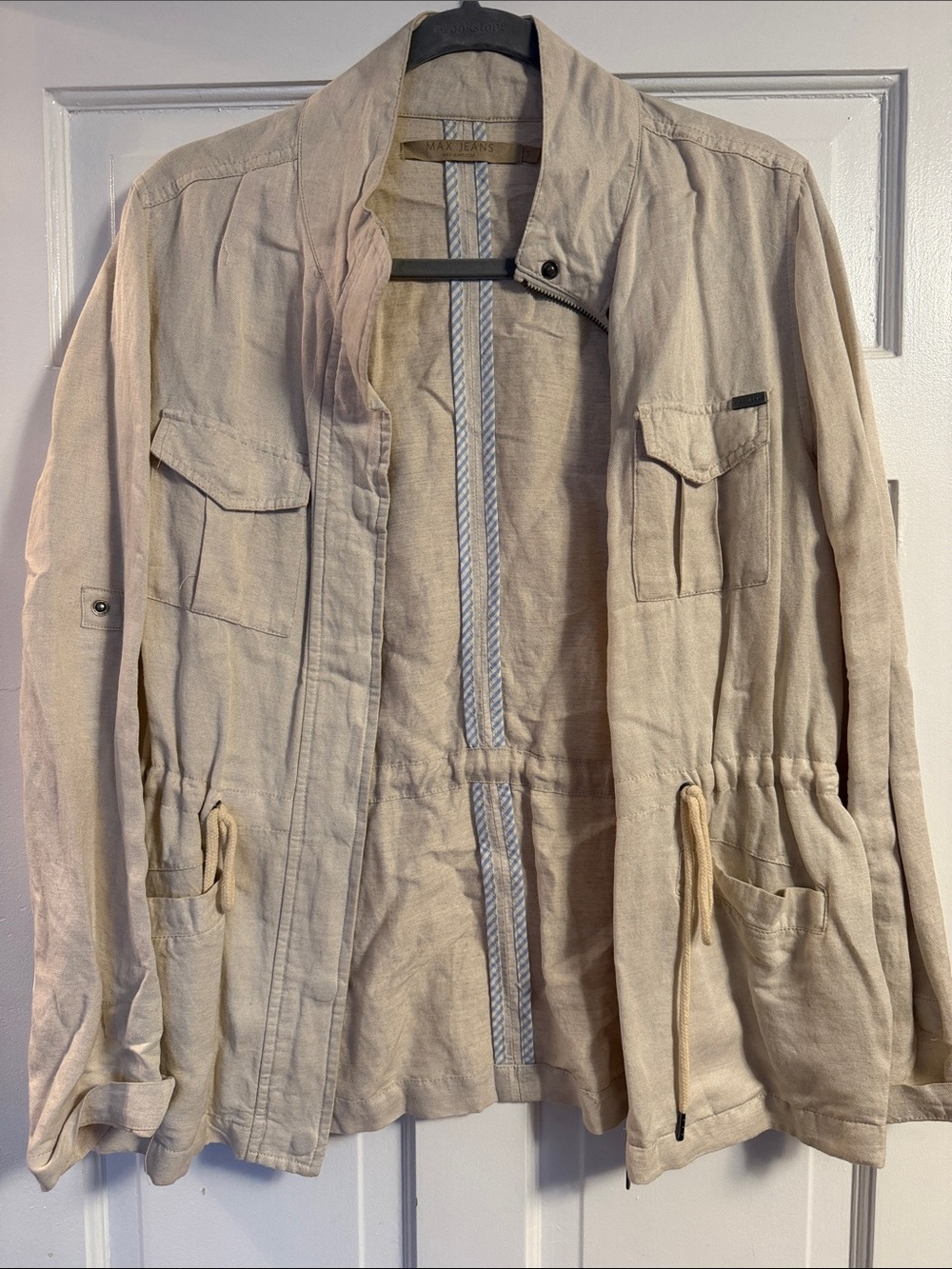 Max Jeans Beige Utility Jacket